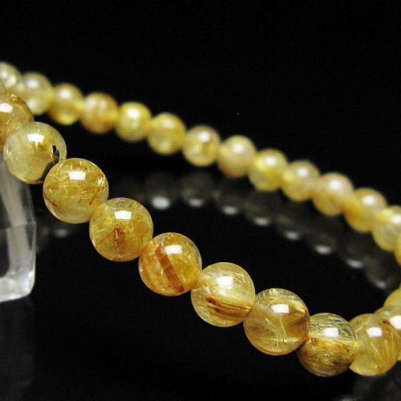 ゴールドタイチンルチル ブレスレット 6mm [t116-13003]
