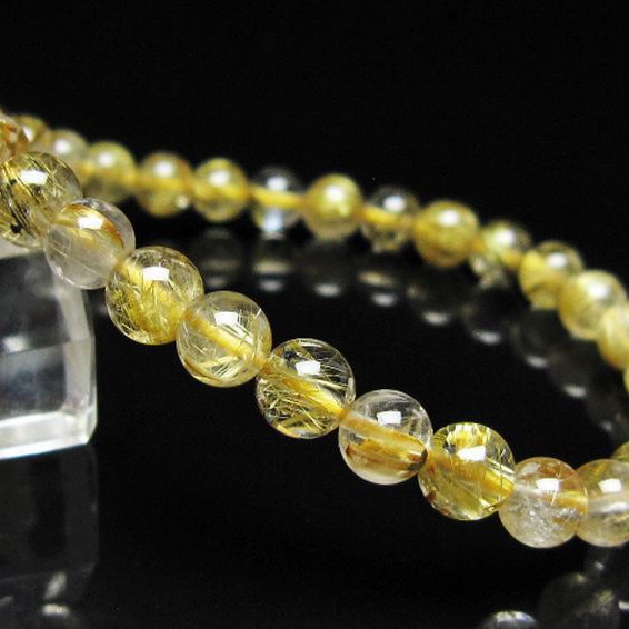 ゴールドタイチンルチル ブレスレット 6mm [t116-13007]