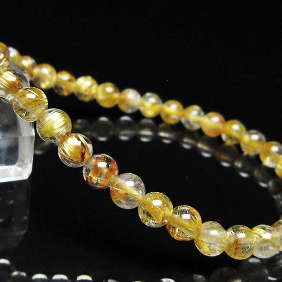ゴールドタイチンルチル ブレスレット 5mm [t116-13020]