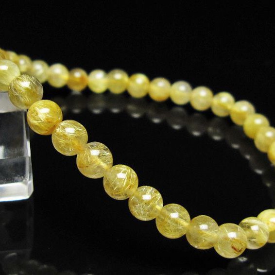 ゴールドタイチンルチル ブレスレット 5mm [t116-13031]