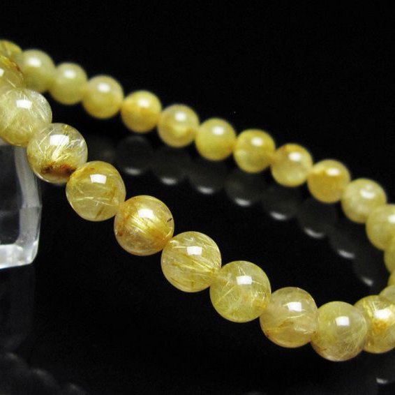 ゴールドタイチンルチル ブレスレット 7mm [t116-13043]