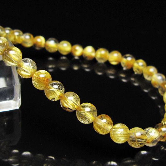 ゴールドタイチンルチル ブレスレット 5mm [t116-13054]