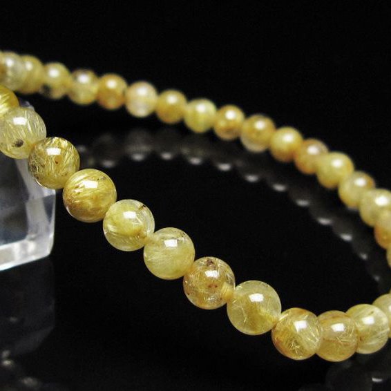 ゴールドタイチンルチル ブレスレット 5mm [t116-13055]