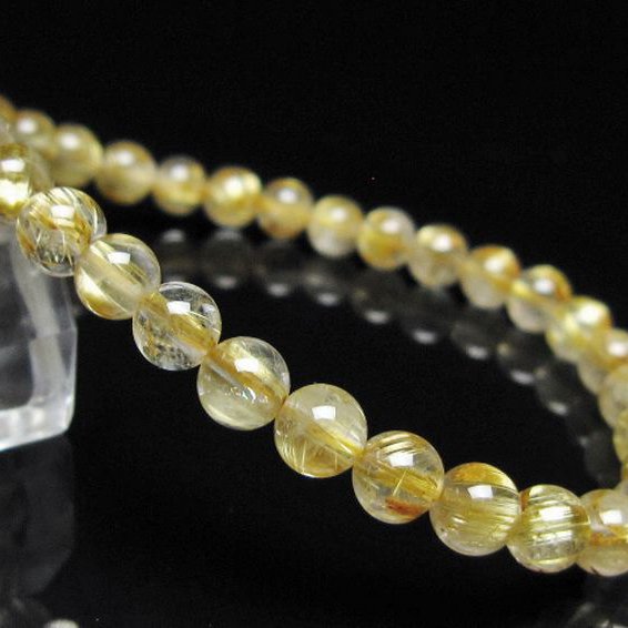 ゴールドタイチンルチル ブレスレット 6mm [t116-13061]