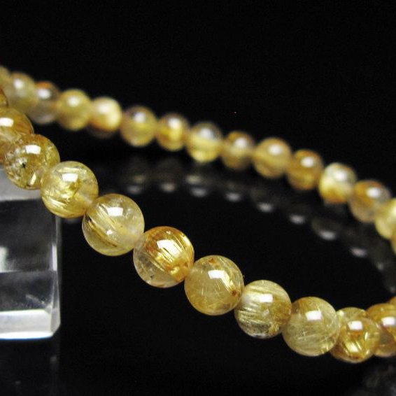 ゴールドタイチンルチル ブレスレット 6mm [t116-13069]