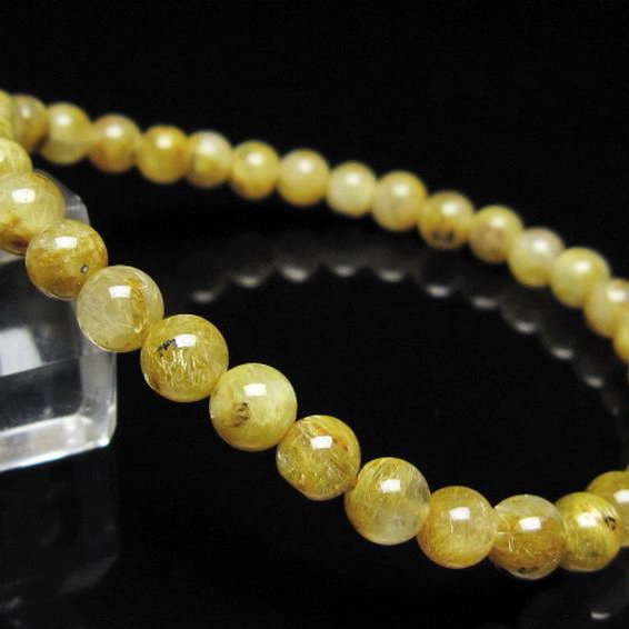 ゴールドタイチンルチル ブレスレット 5mm [t116-13107]