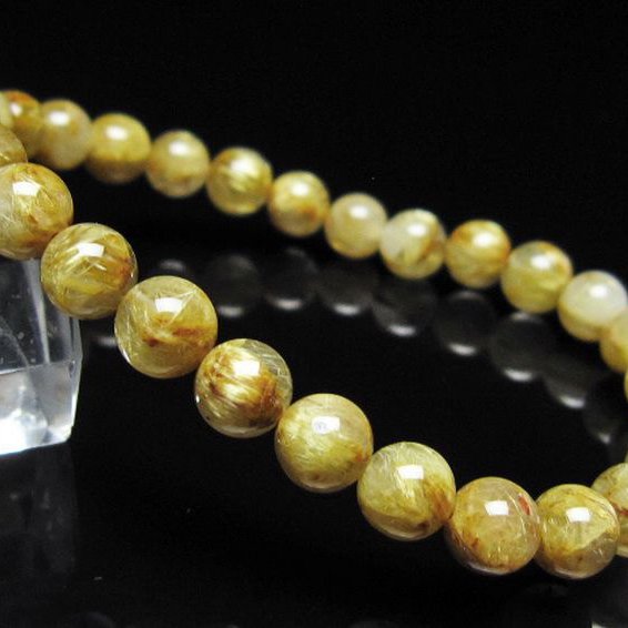 ゴールドタイチンルチル ブレスレット 7mm [t116-13114]