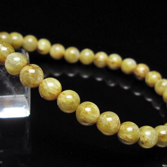 ゴールドタイチンルチル ブレスレット 6mm [t116-13159]