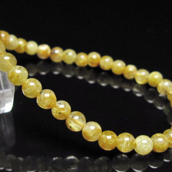 ゴールドタイチンルチル ブレスレット 5mm [t116-13176]