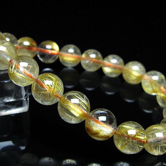 ゴールドタイチンルチル ブレスレット 10mm [t116-13234]