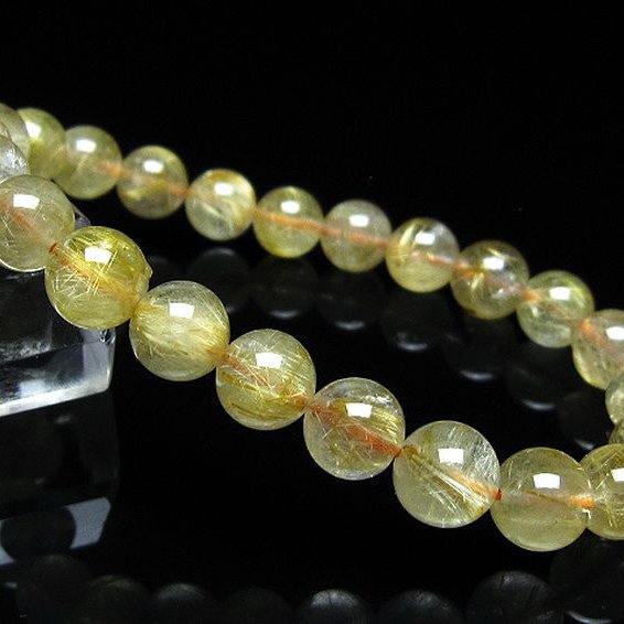 ゴールドタイチンルチル ブレスレット 8mm [t116-13241]