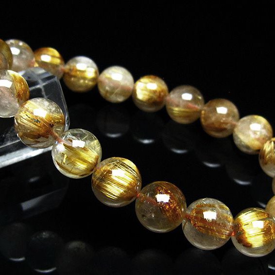 ゴールドタイチンルチル ブレスレット 10mm [t116-13254]