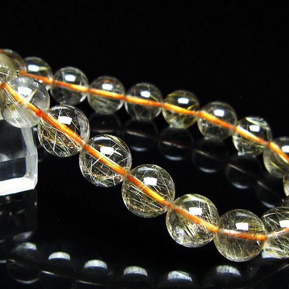ゴールドタイチンルチル ブレスレット 10mm [t116-13291]