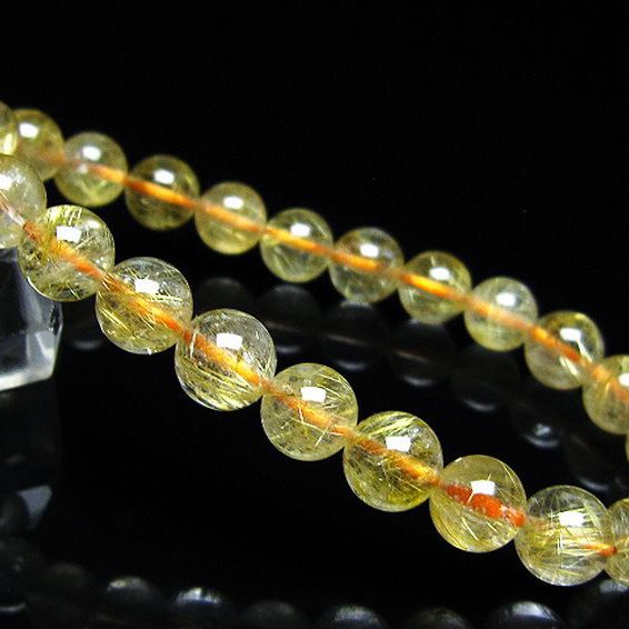 ゴールドタイチンルチル ブレスレット 8mm [t116-13320]