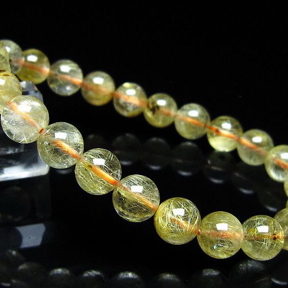 ゴールドタイチンルチル ブレスレット 8mm [t116-13378]
