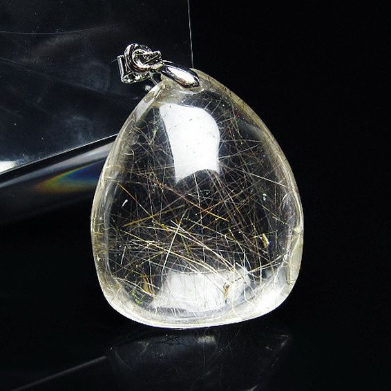 プラチナ入水晶 ペンダント [T12-1954]