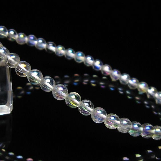 レインボーオーラ水晶 ブレスレット 4mm [T125-6038]