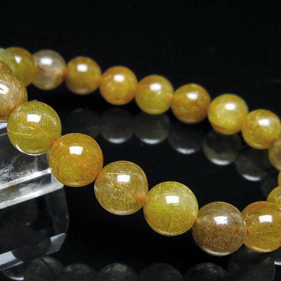 金針ルチル水晶 ブレスレット 10mm [t132-15772]