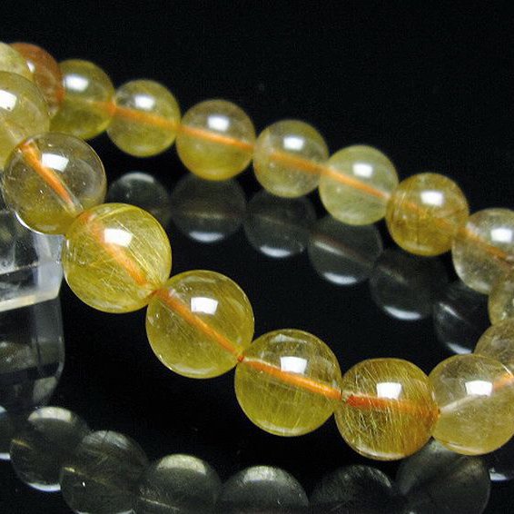 金針ルチル水晶 ブレスレット 11mm [t132-15823]