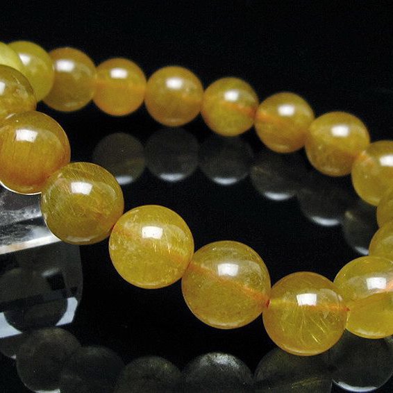 金針ルチル水晶 ブレスレット 11mm [t132-15894]