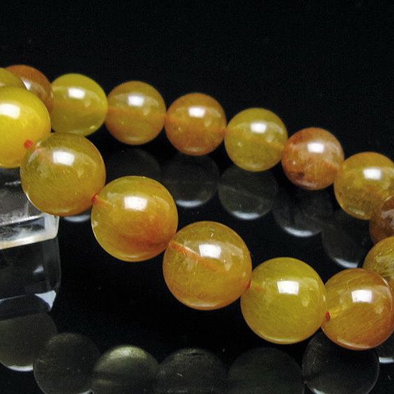 金針ルチル水晶 ブレスレット 13mm [t132-15909]