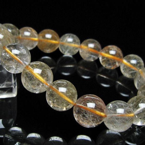 金針ルチル水晶 ブレスレット 12mm [t132-16030]