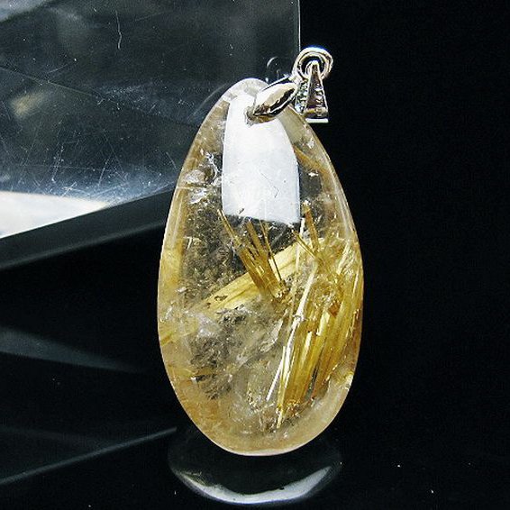 ゴールドタイチンルチル ペンダント [T134-3912]