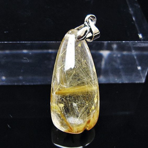 ゴールドタイチンルチル ペンダント [T134-3935]