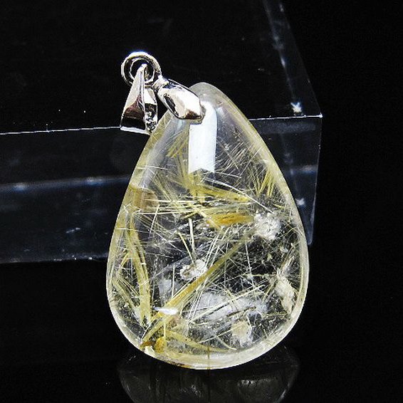 ゴールドタイチンルチル ペンダント [T134-3951]