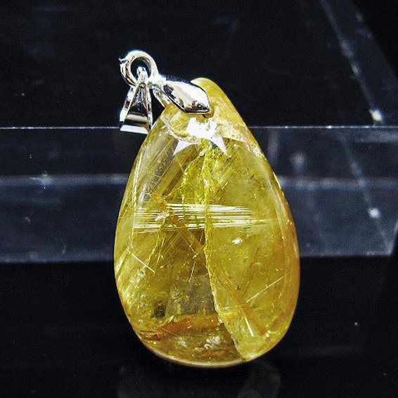 ゴールドタイチンルチル ペンダント [T134-3958]