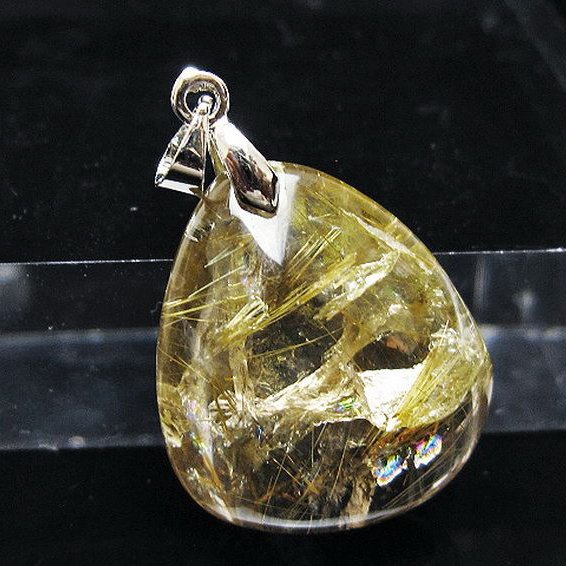 ゴールドタイチンルチル ペンダント [T134-3977]