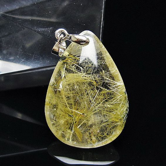 ゴールドタイチンルチル ペンダント [T134-3985]