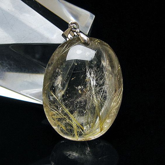 ゴールドタイチンルチル ペンダント [T134-4067]