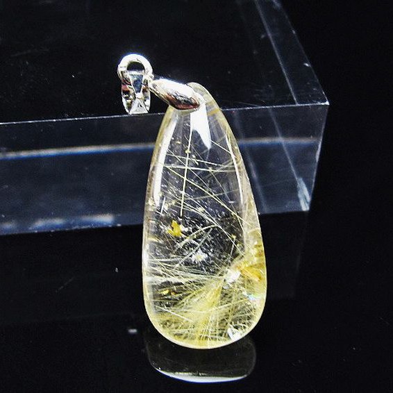 ゴールドタイチンルチル ペンダント [T134-4103]