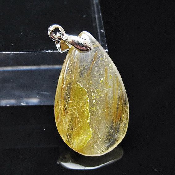 ゴールドタイチンルチル ペンダント [T134-4106]