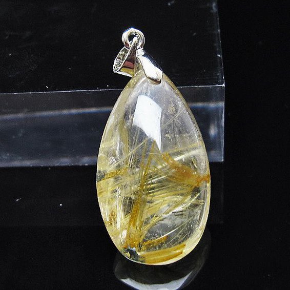 ゴールドタイチンルチル ペンダント [T134-4108]