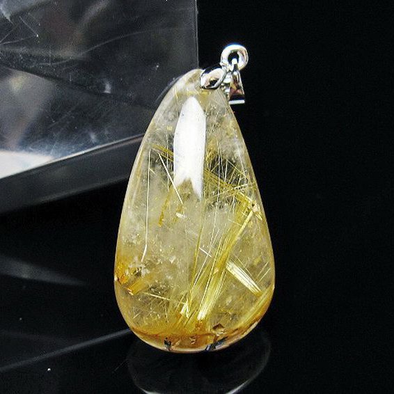 ゴールドタイチンルチル ペンダント [T134-4124]