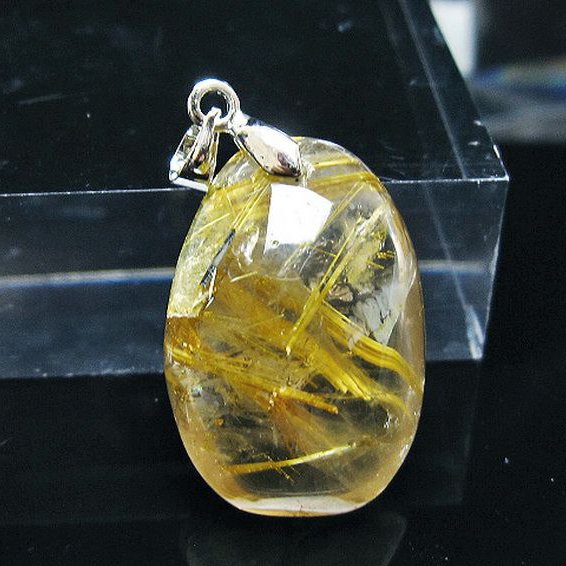 ゴールドタイチンルチル ペンダント [T134-4145]