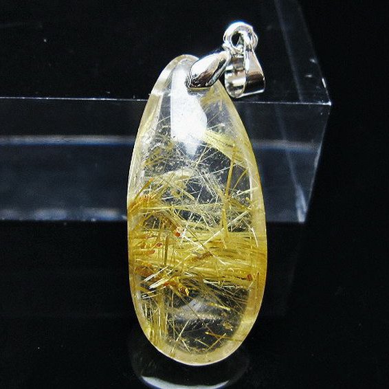 ゴールドタイチンルチル ペンダント [T134-4147]