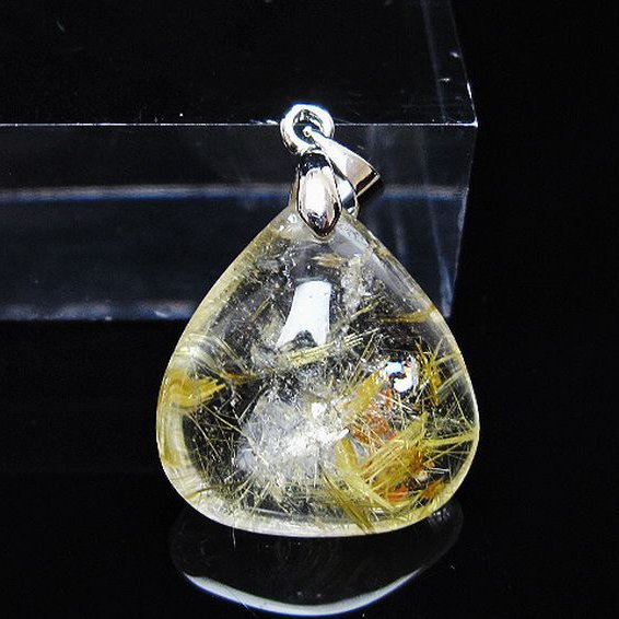 ゴールドタイチンルチル ペンダント [T134-4159]