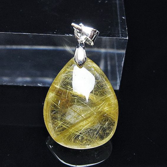 ゴールドタイチンルチル ペンダント [T134-4169]