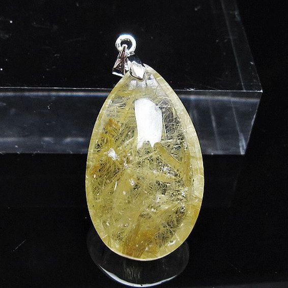 ゴールドタイチンルチル ペンダント [T134-4197]