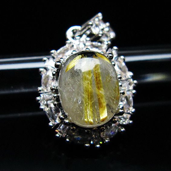 ゴールドタイチンルチル ペンダント [T134-4208]