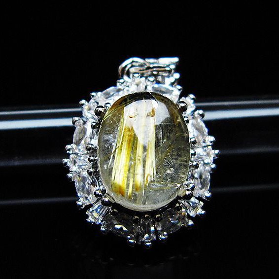 ゴールドタイチンルチル ペンダント [T134-4259]