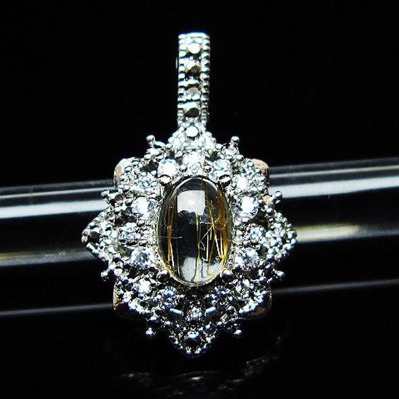 ファイナルグレード金針ルチル水晶 ペンダント [T134-4303]