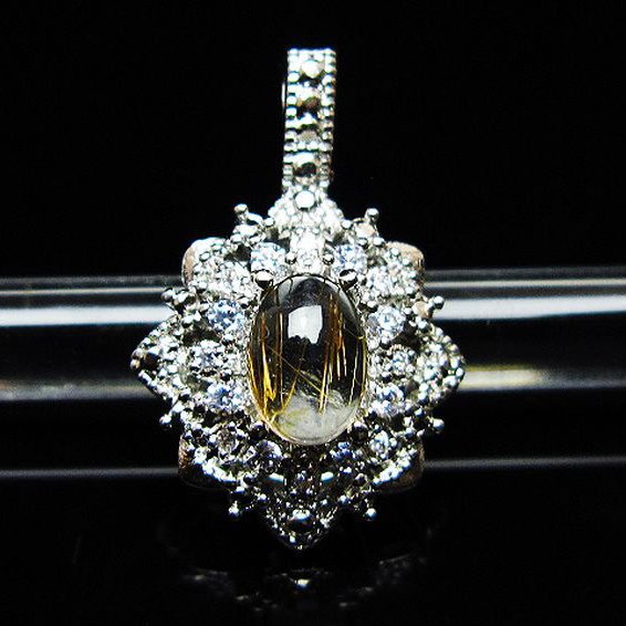 ファイナルグレード金針ルチル水晶 ペンダント [T134-4309]