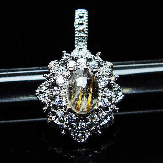 ファイナルグレード金針ルチル水晶 ペンダント [T134-4325]