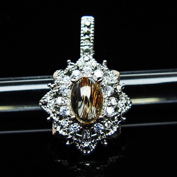 ファイナルグレード金針ルチル水晶 ペンダント [T134-4341]