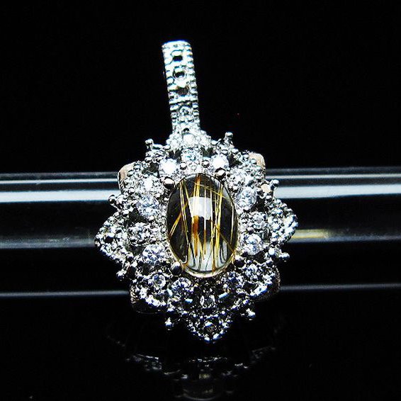 ファイナルグレード金針ルチル水晶 ペンダント [T134-4359]