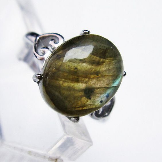 ラブラドライト 指輪 (14号)[T135-7110]